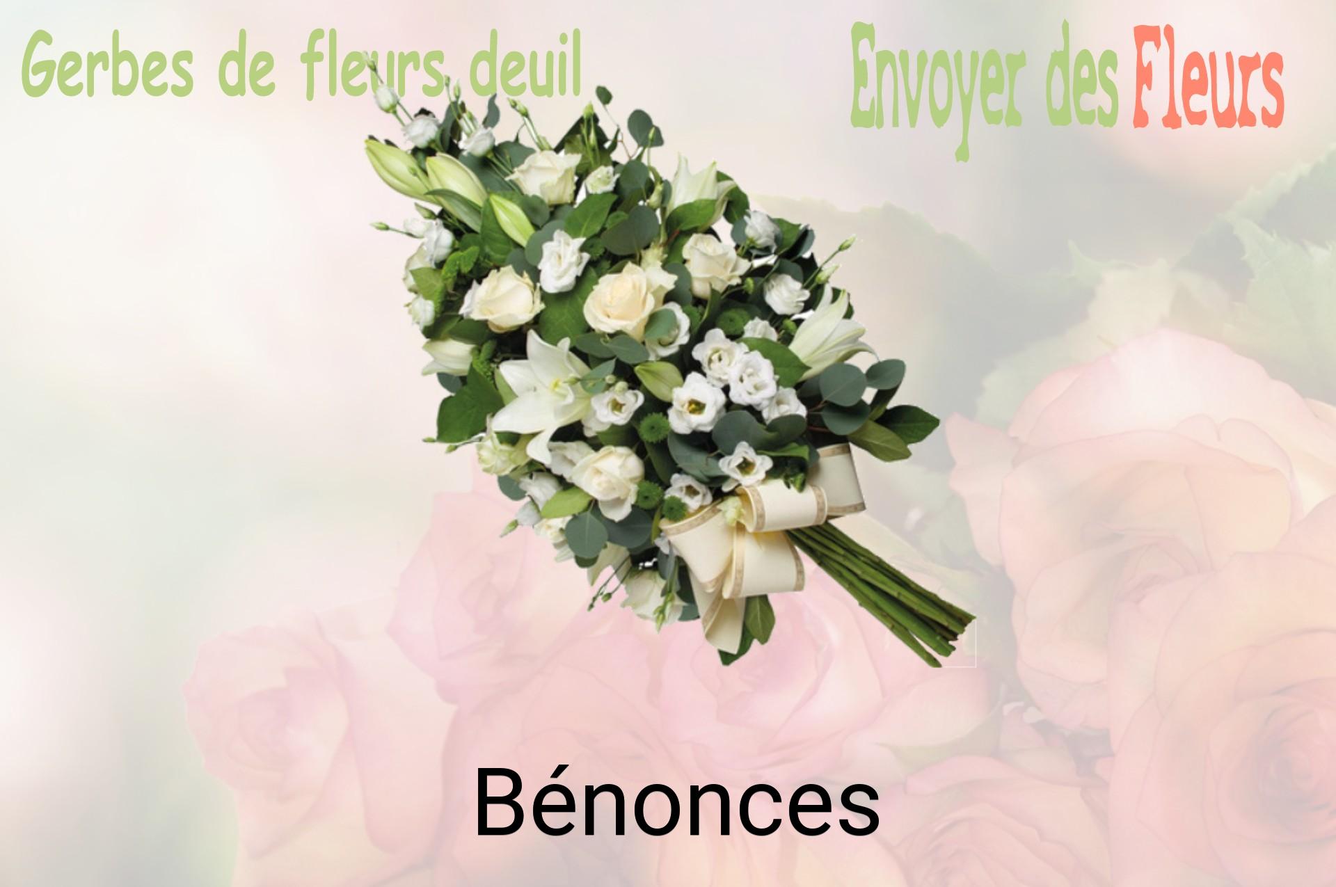 Gerbe de fleurs de deuil livrée à Bénonces